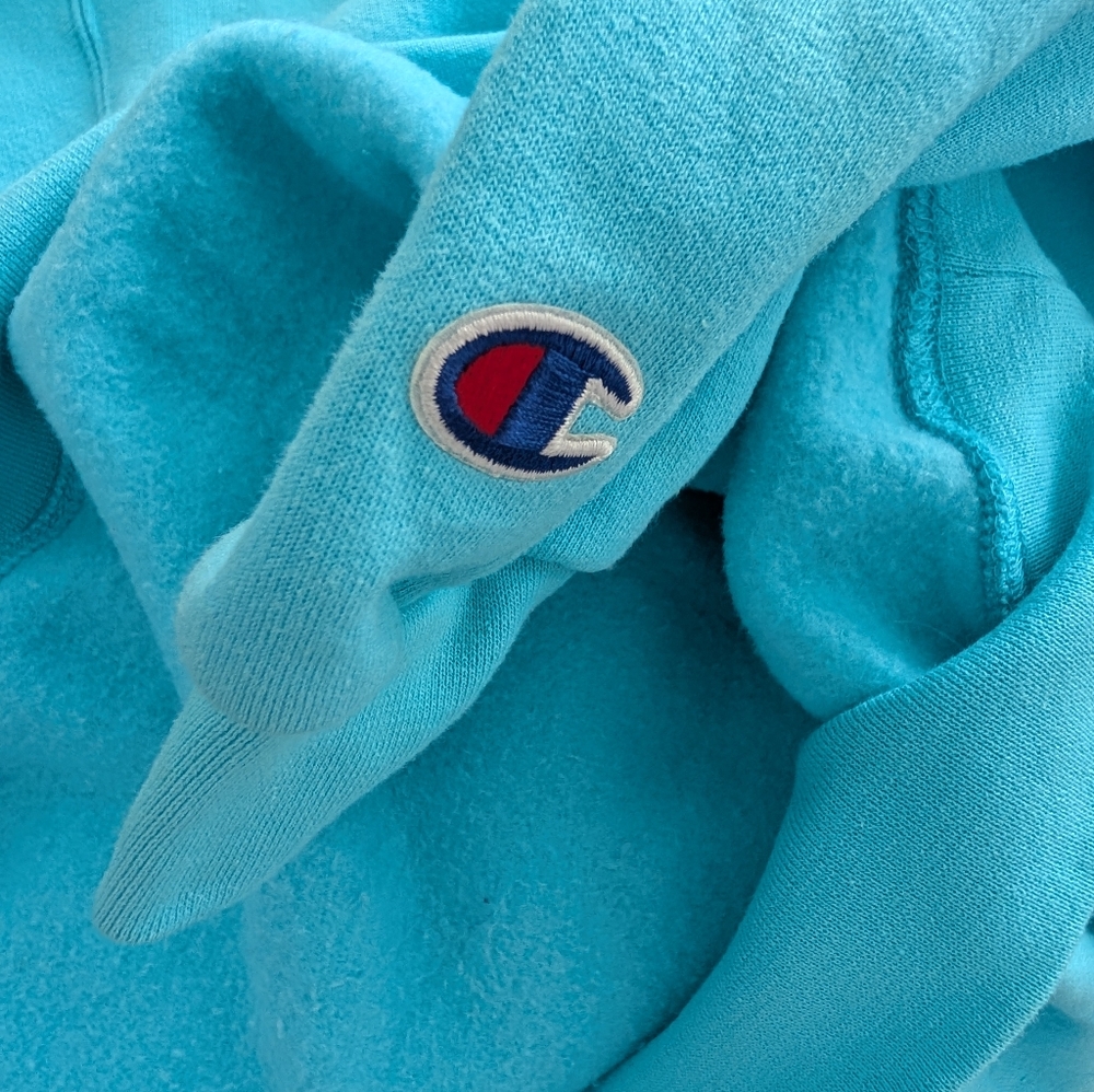 Champion US Navy Aqua Hoodie Sweatshirt Men's small - Picture 8 of 11